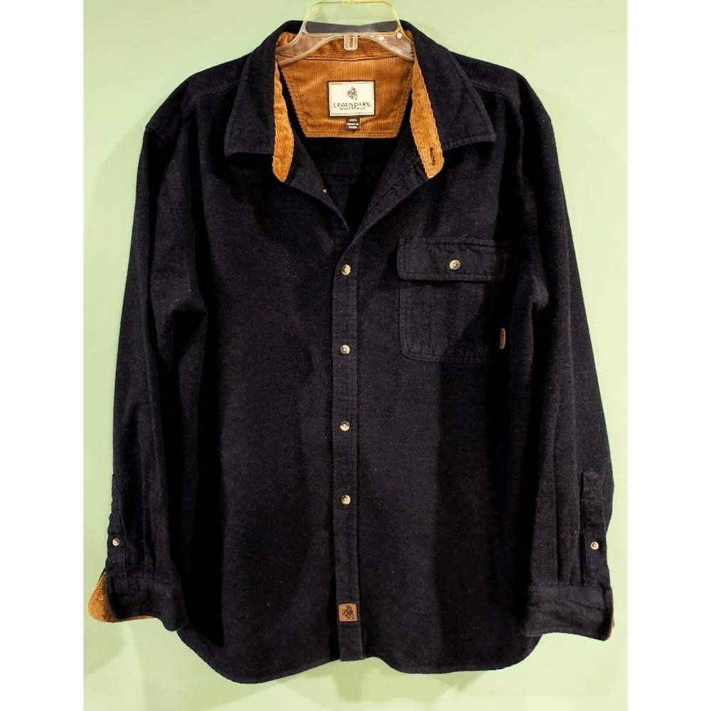 Legendary Whitetails Men's Black‎ Button Up Long Sleeve Flannel Shirt 2XL